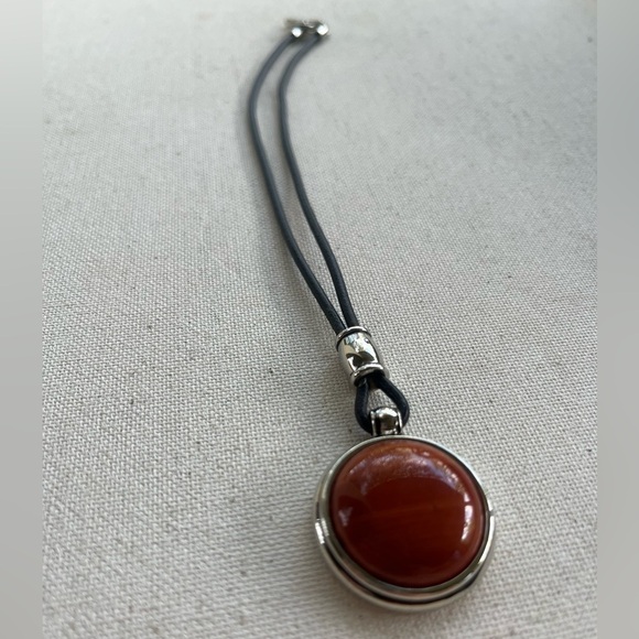 Ralph Lauren Round Pendant Necklace with Red Stone - Picture 3 of 5